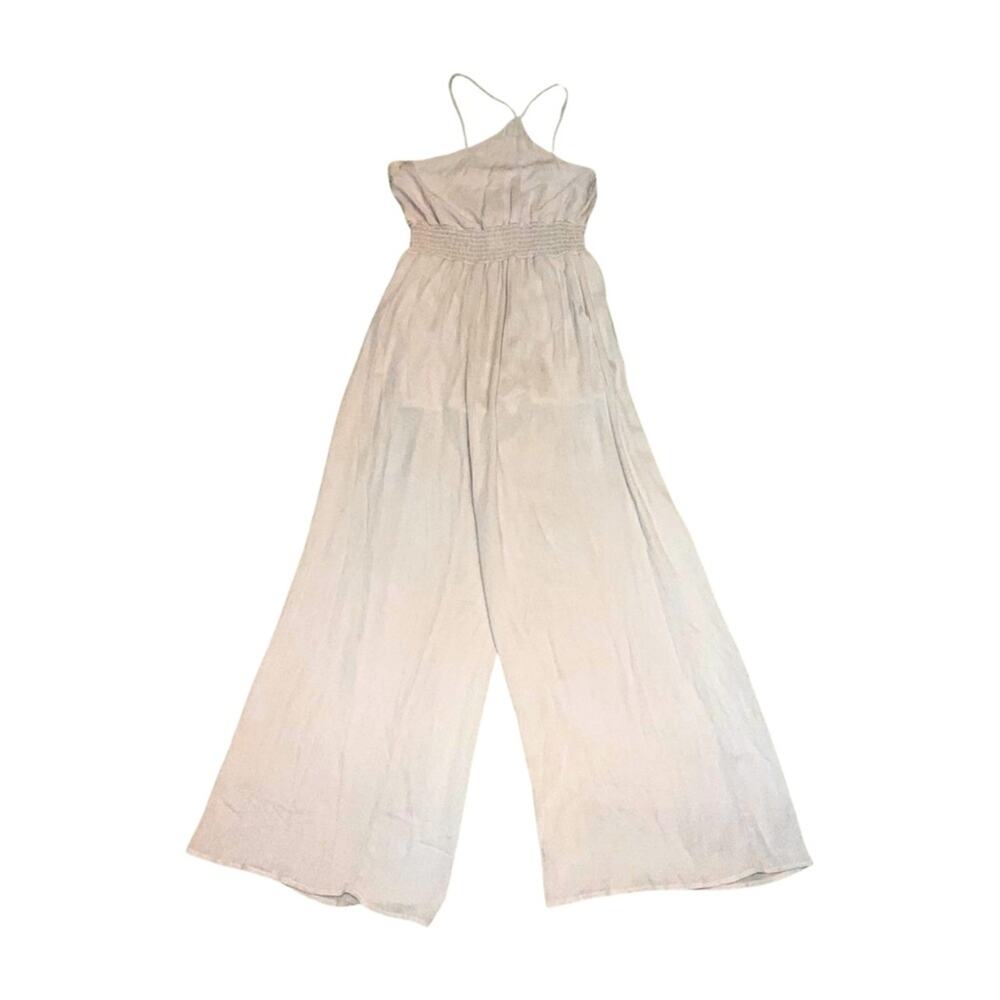 Gilli Stone /Cream “I Should Be Missing You” Sleeveless Wide Leg Jumpsuit Size M
